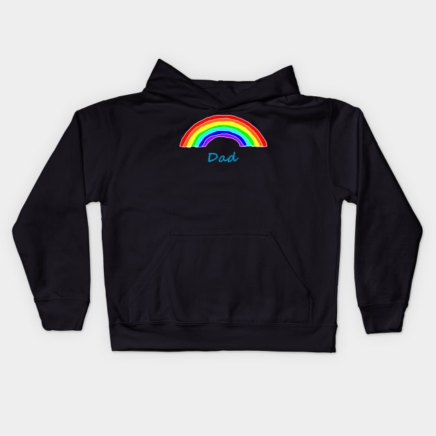 Dad Rainbow for Fathers Day Kids Hoodie by ellenhenryart